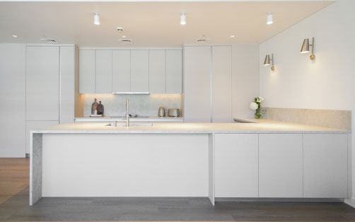 U-Shape Kitchen with Calacatta Viola Countertop